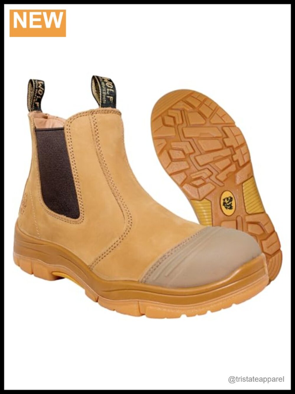 Genuine Leather Soft Toe Work Boots Rubber Sole Slip Resistant